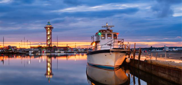 Boats and Lighthouse at Erie, Pennsylvania